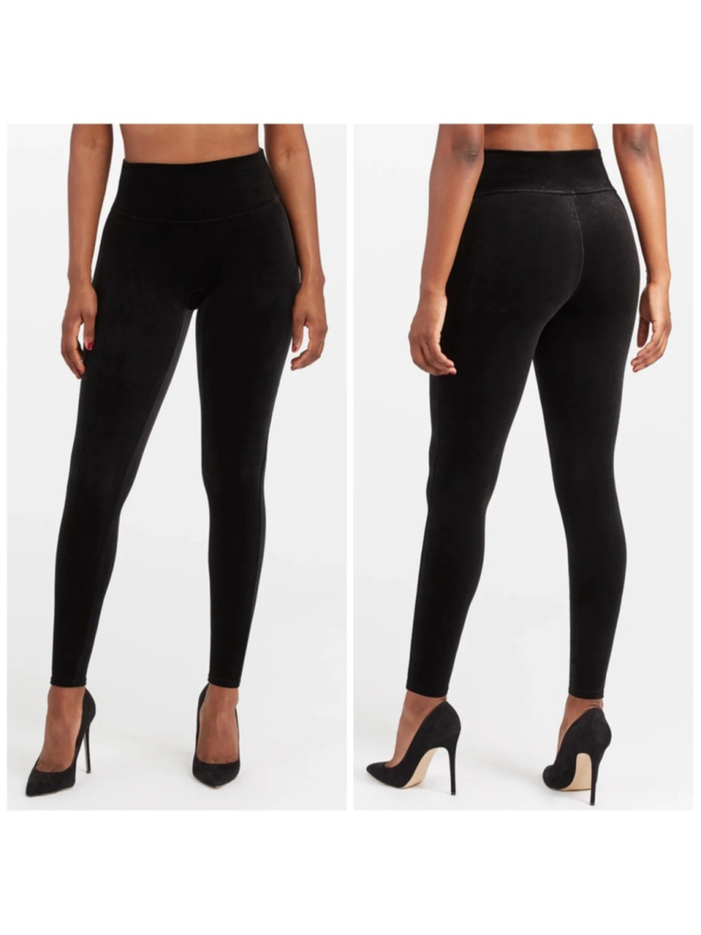 Spanx velvet leggings black size small high waisted stretchy